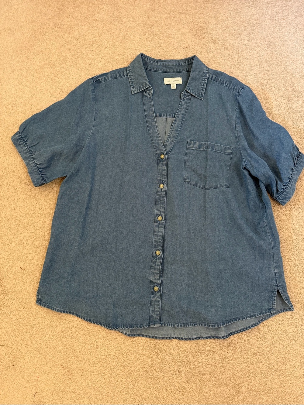 Lucky Brand Soft Denim-Blue Button Shirt